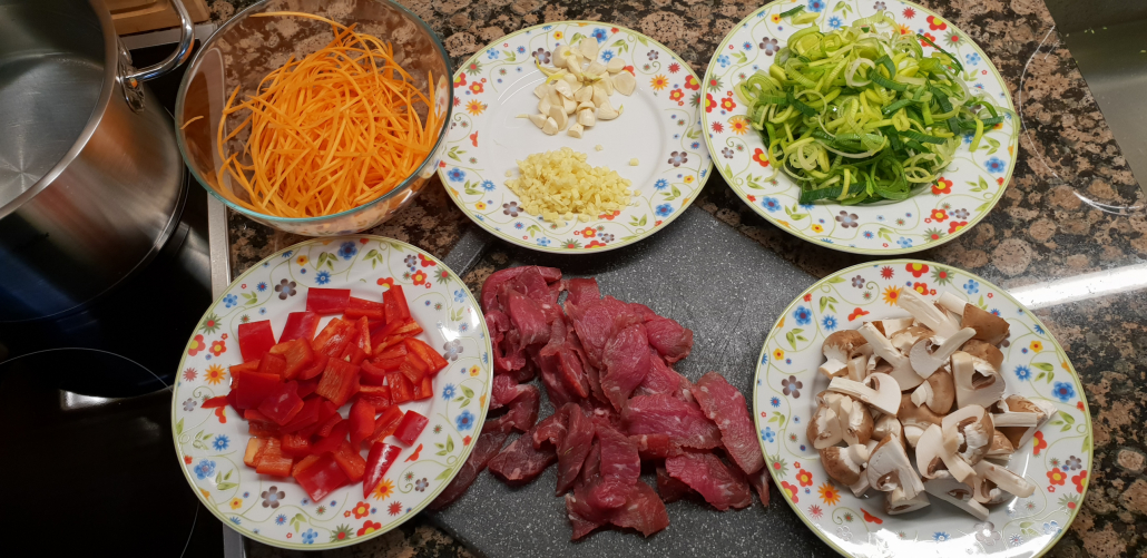 炒牛肉面 – gebratene Rindfleisch Nudeln